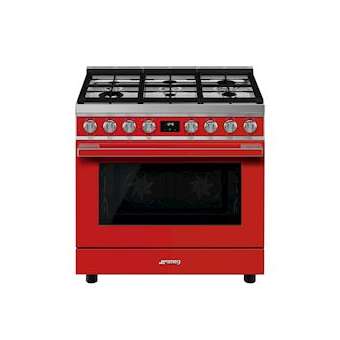 Centre de cuisson 'Portofino' 90 cm Plan de cuisson: 6 brûleurs gaz|Smeg france-SMFCPF9GMR1