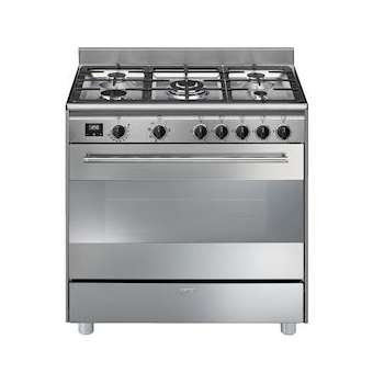 Centre de cuisson 'Esthétique Concerto' manettes inox 90 cm|Smeg france-SMFBG91CTX2