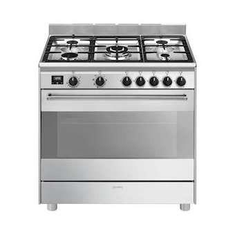 Centre de cuisson 'Esthétique Concerto' manettes noires 90 cm|Smeg france-SMFBG91X2