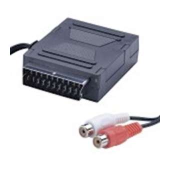 Adaptateur Péritel M/F - sortie audio (2 RCA) F - extraction son - nickel - 0m20|Erard-EAD6752