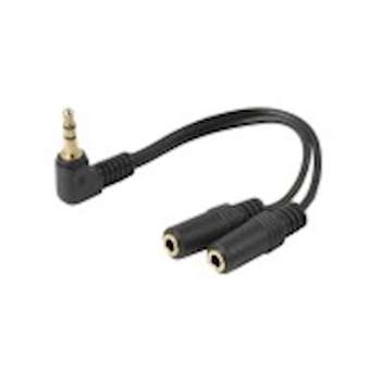 Adaptateur Jack 3.5mm M coudé à 90DEG / 2x Jack 3.5mm F - OR - 10cm|Erard-EAD721753