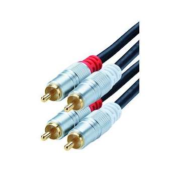 Cordon 2 RCA M/M - prises métal - OR - 3m|Erard-EAD7104