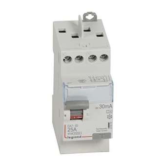 Interrupteur différentiel DX³-ID haut/haut vis - 2P 230V~ 25A typeA 30mA - 2 mod|Legrand-LEG411616