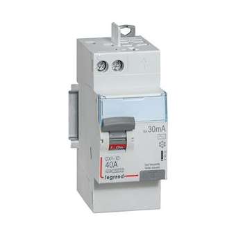 Interrupteur differentiel DX³-ID 2P type AC 30mA arrivée haut/départ haut 40A|Legrand-LEG092896
