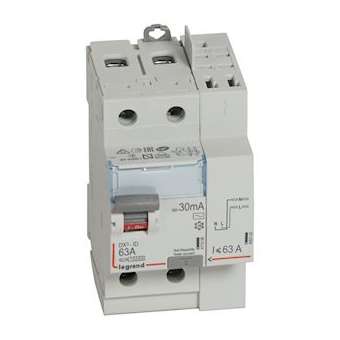 Interrupteur différentiel DX³-ID haut vis/haut auto 2P 230V~ 63A AC 30mA - 2 mod|Legrand-LEG411633