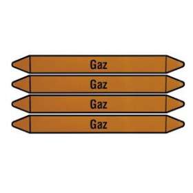 PLAQUE AUTOCOLLANTE JAUNE Pour tuyauterie gaz - sachet|Gurtner-GUR21854