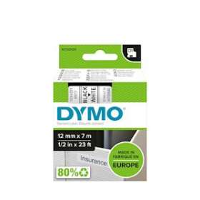 Étiquettes standard D1 12 mm x 7 m, Noir sur Blanc|NWL France-DYMS0720530