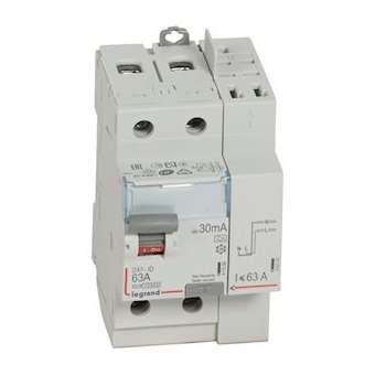 Interrupteur différentiel DX³-ID haut vis/haut auto 2P 230V~ 63A A 30mA - 3 mod|Legrand-LEG411639