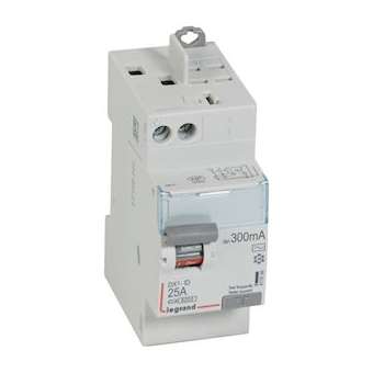 Interrupteur différentiel DX³-ID haut vis/haut auto 2P 230V~ 25A AC 300mA -2 mod|Legrand-LEG411634