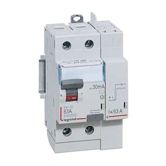 Interrupteur differentiel DX³-ID 2P type AC 30mA arrivée haut/départ haut 63A|Legrand-LEG092897