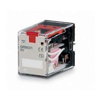 Relais miniature, indicateur del, bouton-test, 220/240vca, 4rt, 5a|Omron electronics-OMRMY4IN220-240VAC(S)