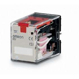 Relais miniature, indicateur del, bouton-test, 220/240vca, 4rt, 5a|Omron electronics-OMRMY4IN220-240VAC(S)