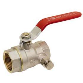 VANNE F/F A PURGE LAITON LEVIER PLAT ROUGE 2'|Adg-AF9204PG-50