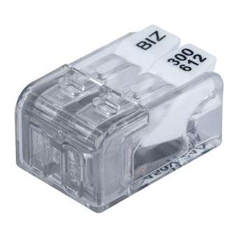 Borne de connexion à leviers 2 entrées Biz'Wing mini 2.5 0.2-2.5 mm² (x 100)|Bizline-BIZ300612