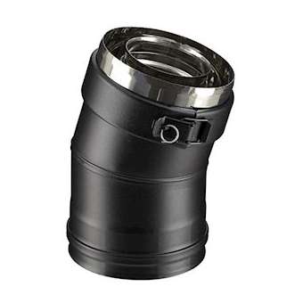 COUDE A 15DEG 80-130 PGI Couleur: NOIR9030 - RAL 9030 EC 15DEG80/130PGI|Poujoulat-PJT370807019030