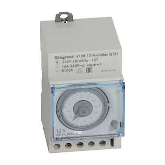 Inter horaire analogique programmable manuel jour horizontal avec réserve marche|Legrand-LEG412813