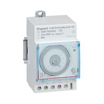Inter horaire analogique programmable auto jour - 1 sortie 16A 250V~ - 3 modules|Legrand-LEG412823
