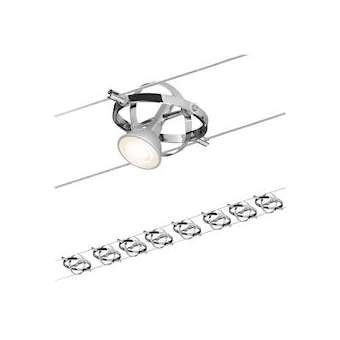 Système Câble Cardan max, 8x10W GU5,3 Chr Mat/chrome 230/12V 80VA métal|Paulmann-PUA94153