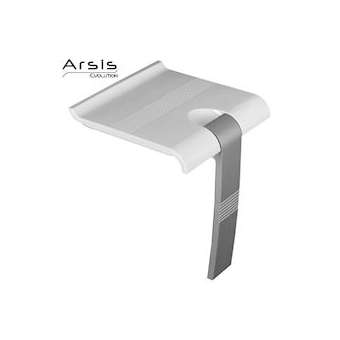 Siège de douche escamotable, 442x450x500 mm, pied alu. gris, assise ABS blanc|Pellet asc-PT4047731