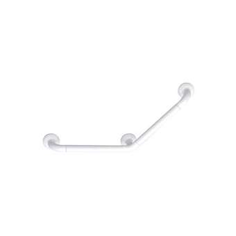 Barre d'appui 135DEG 362 x 335 mm, polyamide injecté blanc, profil alu, D 33 mm|Pellet asc-PT4046220