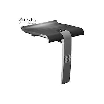 Siège de douche escamotable, 442x450x500 mm, pied alu. gris, assise ABS anth|Pellet asc-PT4047734