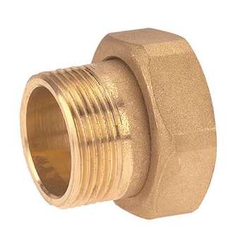 RACCORD 2 PCS LAITON ECROU 1'1/2 X MALE 1'1/4 + JOINT FIBRE|Adg-AF9900RM-4033