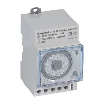 Inter horaire analogique programmable auto hebdo - 1 sortie 16A 250V~ -3 modules|Legrand-LEG412828
