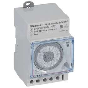 Inter horaire analogique programmable auto hebdo - 1 sortie 16A 250V~ -3 modules|Legrand-LEG412828