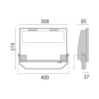 GUELL 2 A40/W, projecteur LED asymétrique IP66-72W-10030lm-4000K|Performance in lighting-PRI3115125