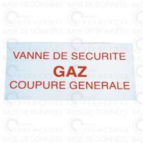 Étiquette rigide vanne de sécurité gaz coupure générale|Diff-VLL907040