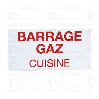 Étiquette rigide barrage gaz cuisine|Diff-VLL907148