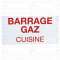 Étiquette rigide barrage gaz cuisine