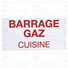 Étiquette rigide barrage gaz cuisine|Diff-VLL907148