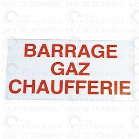 Étiquette rigide barrage gaz chaufferie|Diff-VLL907149