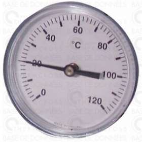 Thermomètre rond plonge axiale 0 à 120DEGC D80mm plonge 50mm|Diff-VLL606071