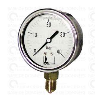 Manomètre radial glycérine 0 à 25b D63mm|Diff-VLL901413
