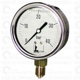 Manomètre radial glycérine 0 à 25b D63mm|Diff-VLL901413