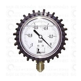 Vacuomètre radial glycérine -1 à 0b D63mm avec protection|Diff-VLL902423