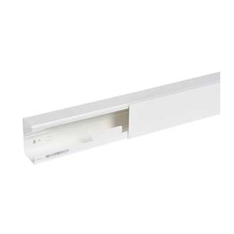 Goulotte distribution Viadis 90x60mm-Fond+couvercle-1 compart-Longueur 2m-Blanc|Planet wattohm-PLW16480