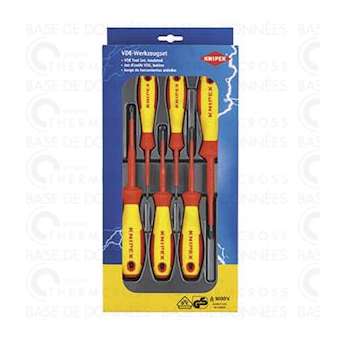 Jeu de 6 tournevis plat/PHILLIPS voltage 1000V|Diff-VLL902543