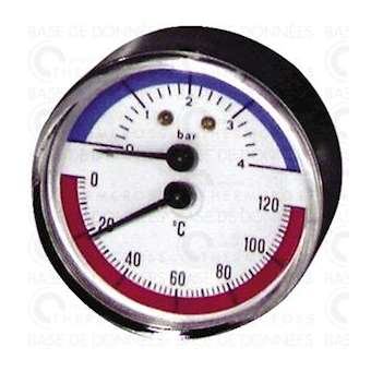Thermomanomètre axial sec 0 à 120DEGC - 0 à 4b|Diff-VLL606030