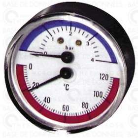Thermomanomètre axial sec 0 à 120DEGC - 0 à 4b|Diff-VLL606030