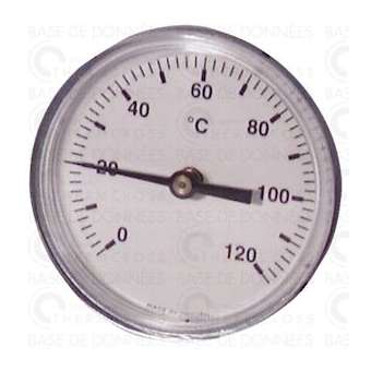 Thermomètre rond plonge axiale 0 à 120DEGC D63mm|Diff-VLL606070