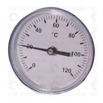 Thermomètre rond plonge axiale 0 à 120DEGC D80mm plonge 100mm|Diff-VLL606073