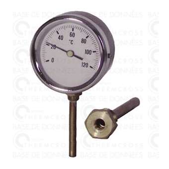 Thermomètre rond plonge radiale 0 à 120DEGC D80mm|Diff-VLL606079