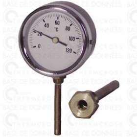 Thermomètre rond plonge radiale 0 à 120DEGC D80mm|Diff-VLL606079
