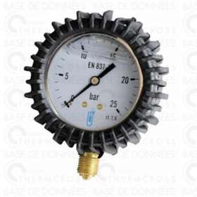 Manomètre radial glycérine 0 à 25b D63mm avec protection|Diff-VLL901422