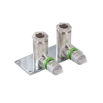 Plaque murale 2 appliques à compression cuivre 16x2-Cu15-H73 Entraxe 35|Comap-CMP7506W16153