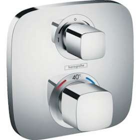 Set finition mit thermostatique E encastré, robinet d'arrêt et inverseur, chromé|Hansgrohe-HA315708000