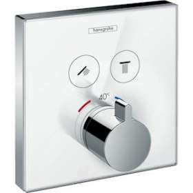 Set fin. en verre mit therm ShowerSelect E encastré 2 fonctions, blanc/chromé|Hansgrohe-HA315738400